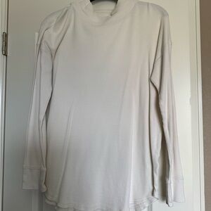 THREAD AND SUPPLY White Waffle Knit Long Sleeve Shirt